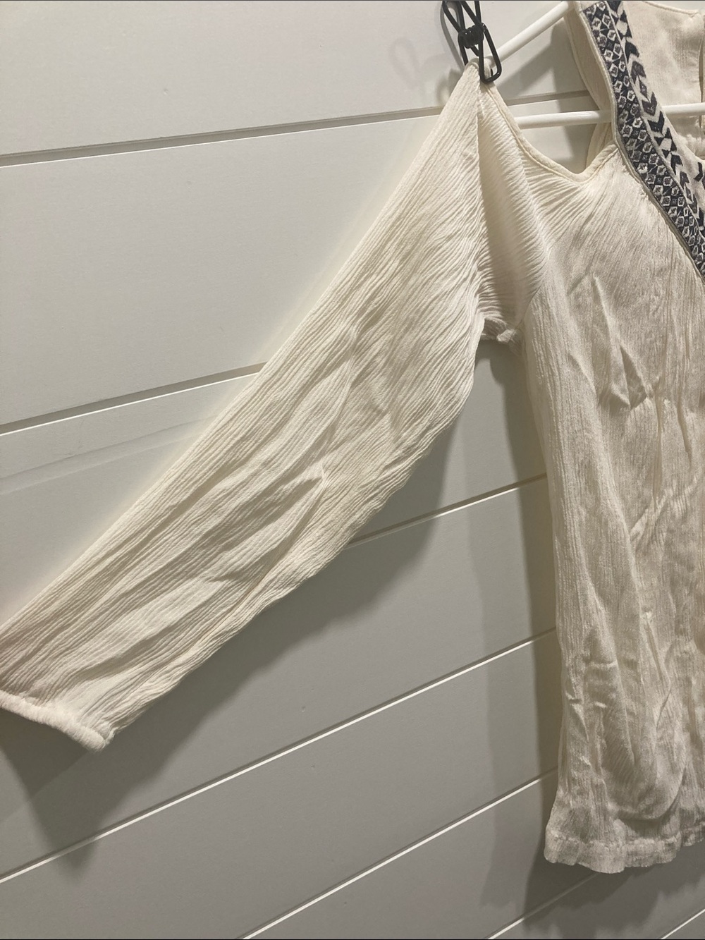 Knox Rose Ivory Embroidered Cold-Shoulder Boho Blouse-Size Small-EUC CottageCore - Picture 5 of 8